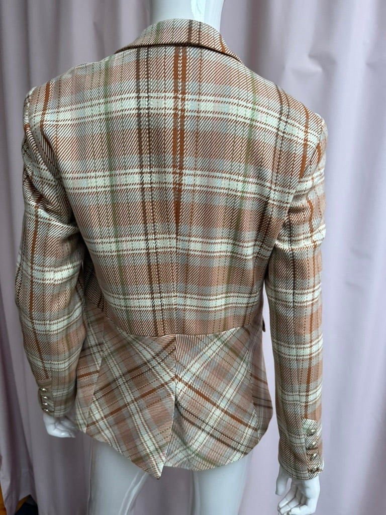 MOS MOSH - Blazer - geruit, bruin/beige/groen/wit, getailleerde pasvorm - M