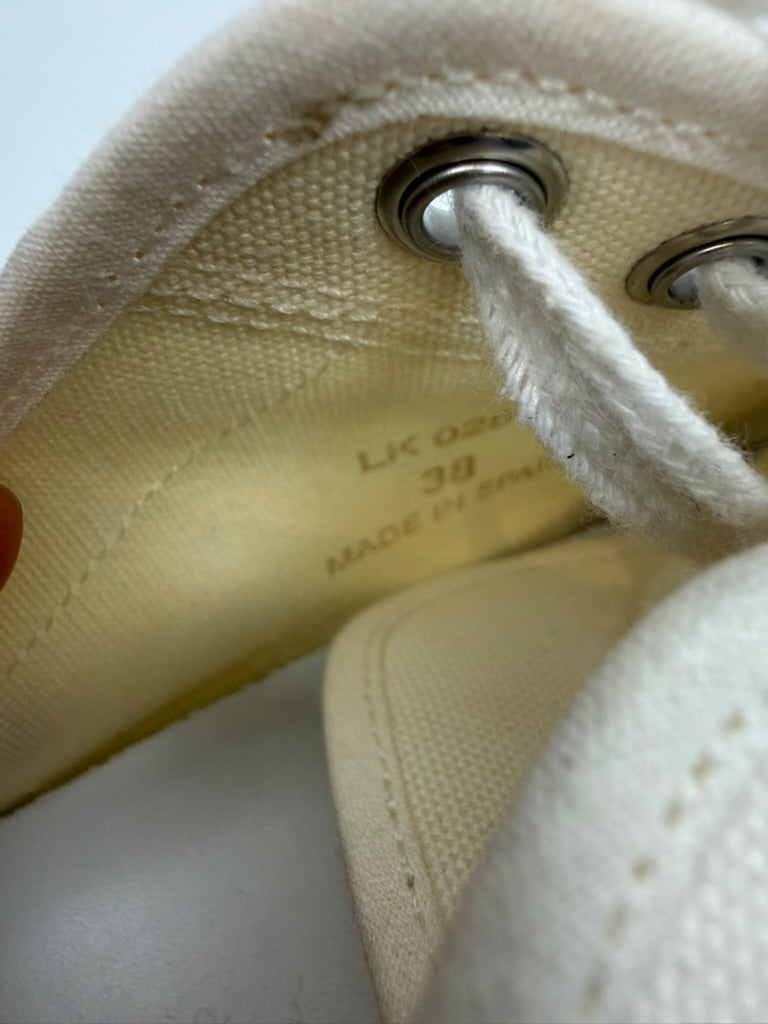 CELINE - Sneakers - wit, canvas, vetersluiting - 38