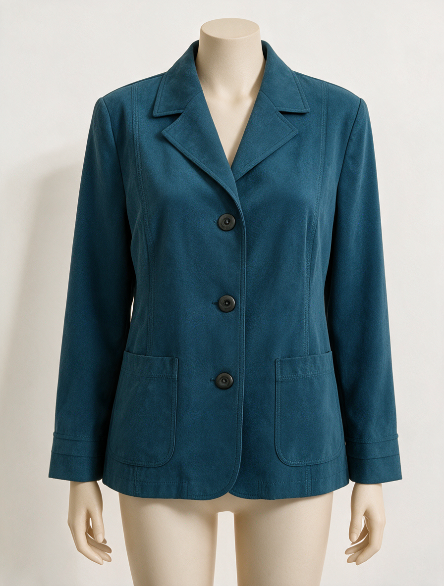 Erfo - Blazer - turquoise, reverskraag, drie knopen - XL
