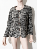 Sommermann - Blazer - grijs gemêleerd, knoopsluiting, ronde hals - XL