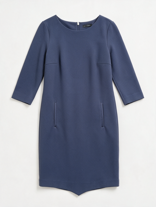 Betty Barclay - Jurk - diepblauw, 3/4 mouw, ronde hals - M