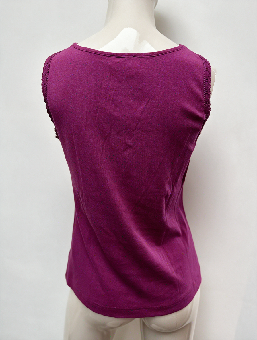 TAIFUN - Top - paars/roze, mouwloos, kantafwerking - L