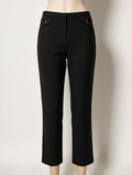 GERARD DAREL - Broek - zwart, rechte pijp, sierzakken met goudkleurige rits - L