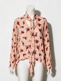 Essentiel Antwerp - Blouse - roze, mouwloos, strikkraag - S