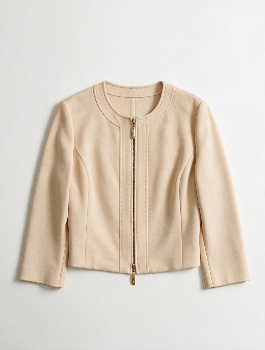 Caroline Biss - Blazer - beige, ritssluiting, driekwart mouwen - L