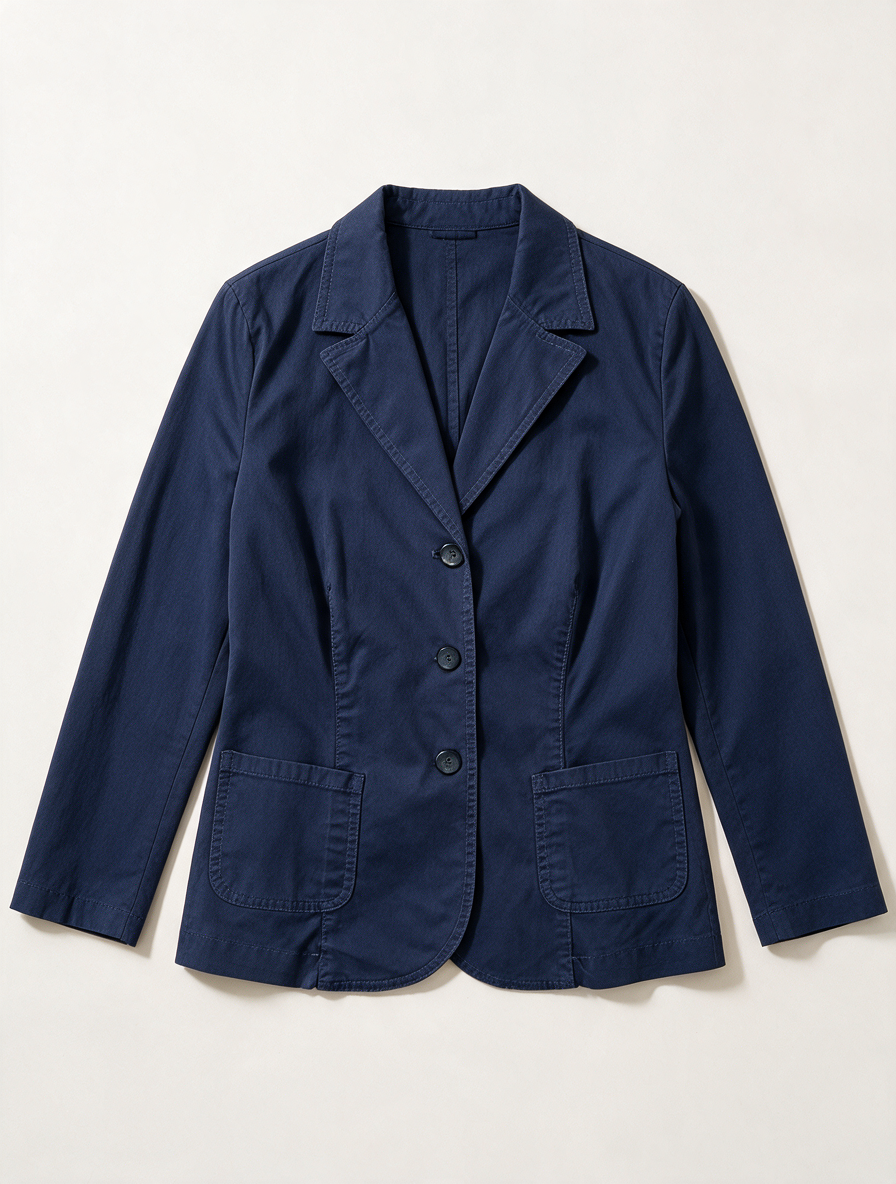 TONI - Blazer - blauw, 3-knoops sluiting, opgestikte zakken - XL