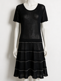 RED VALENTINO - Jurk - zwart, semi doorschijnend, korte mouwen