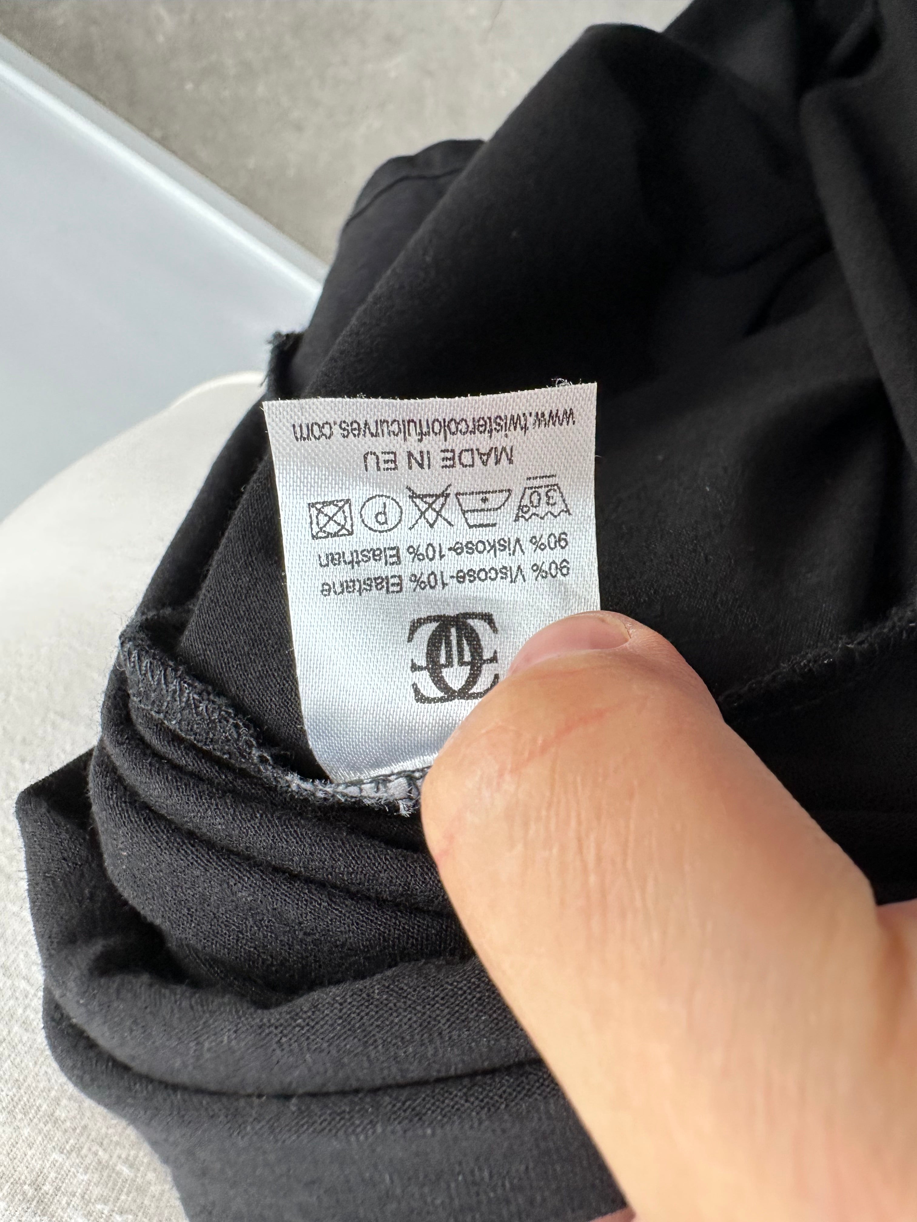 Twister zwarte jurk met zwart/wit kraag maat 1