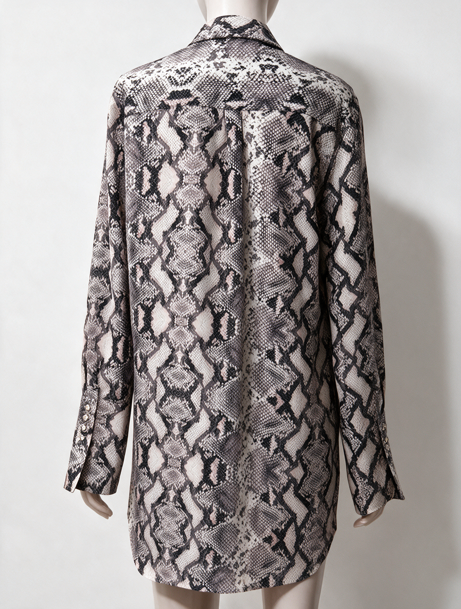 JOSH V - Blouse/tuniek - slangenprint, knoopsluiting - M