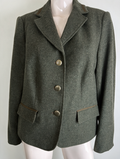 MONA - Blazer - groen, 100% scheerwol, getailleerd - XL