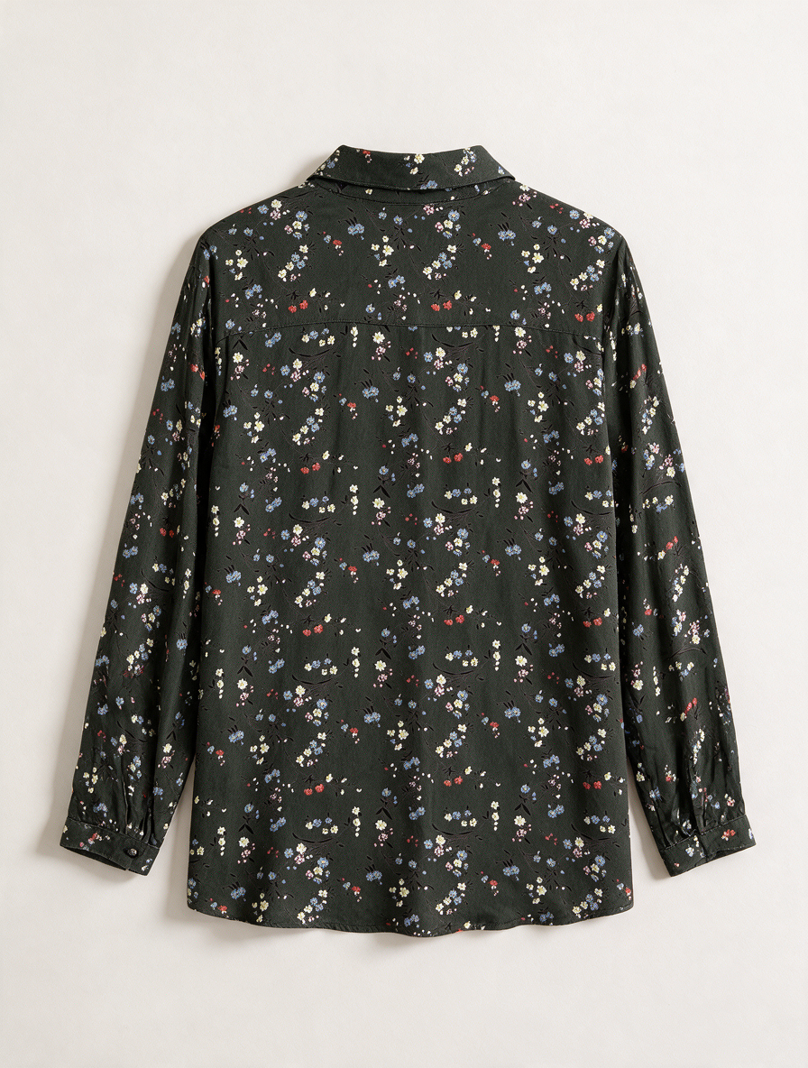 Essentiel Antwerp - Blouse - groen, bloemenprint, ruche - maat 40