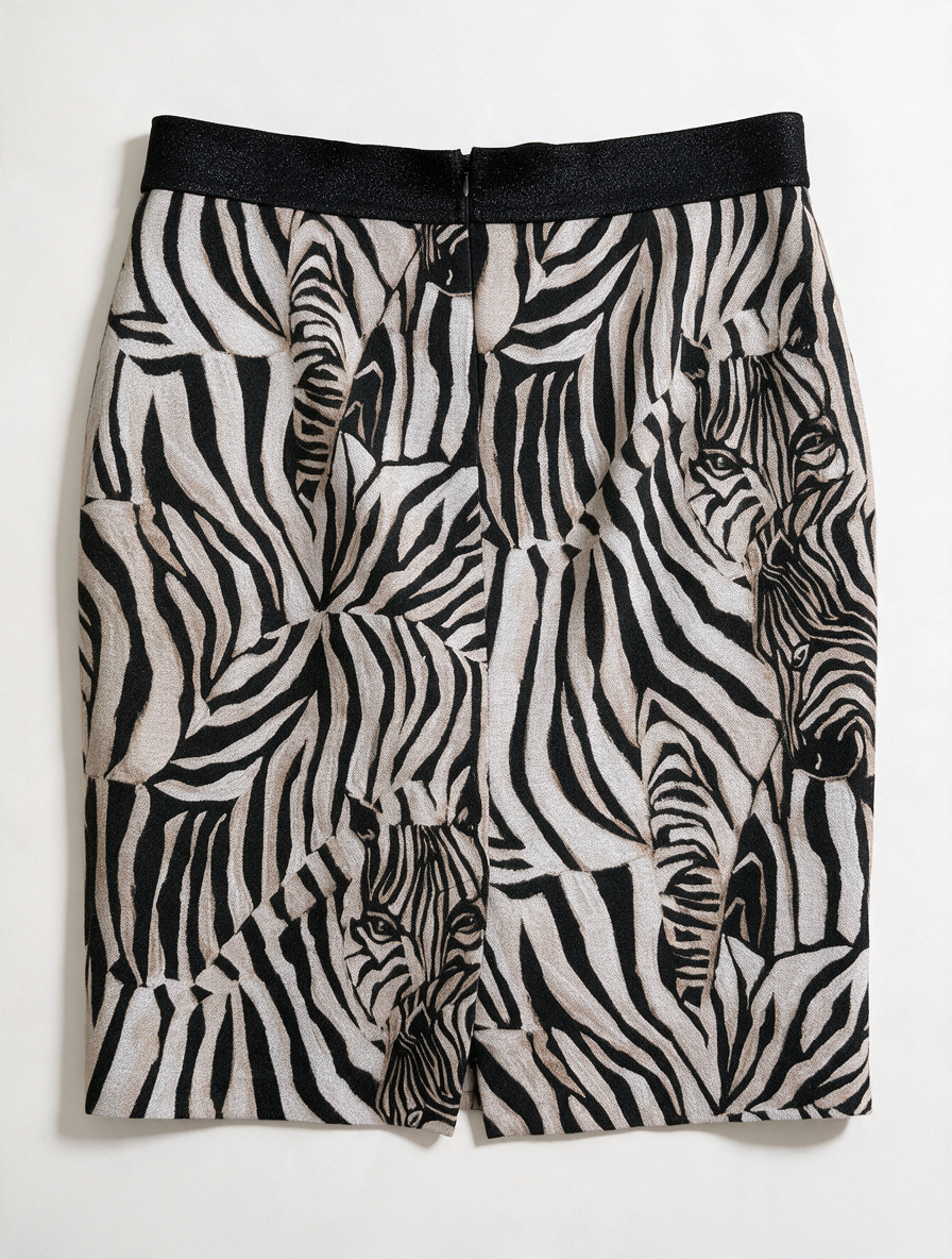 Caroline Biss - Rok - zebraprint, elastische tailleband, knielengte - XXL