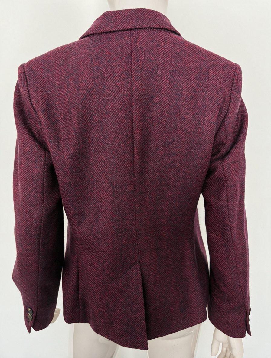 Boden - Blazer - bordeaux, visgraatpatroon, 2-knoops sluiting - M
