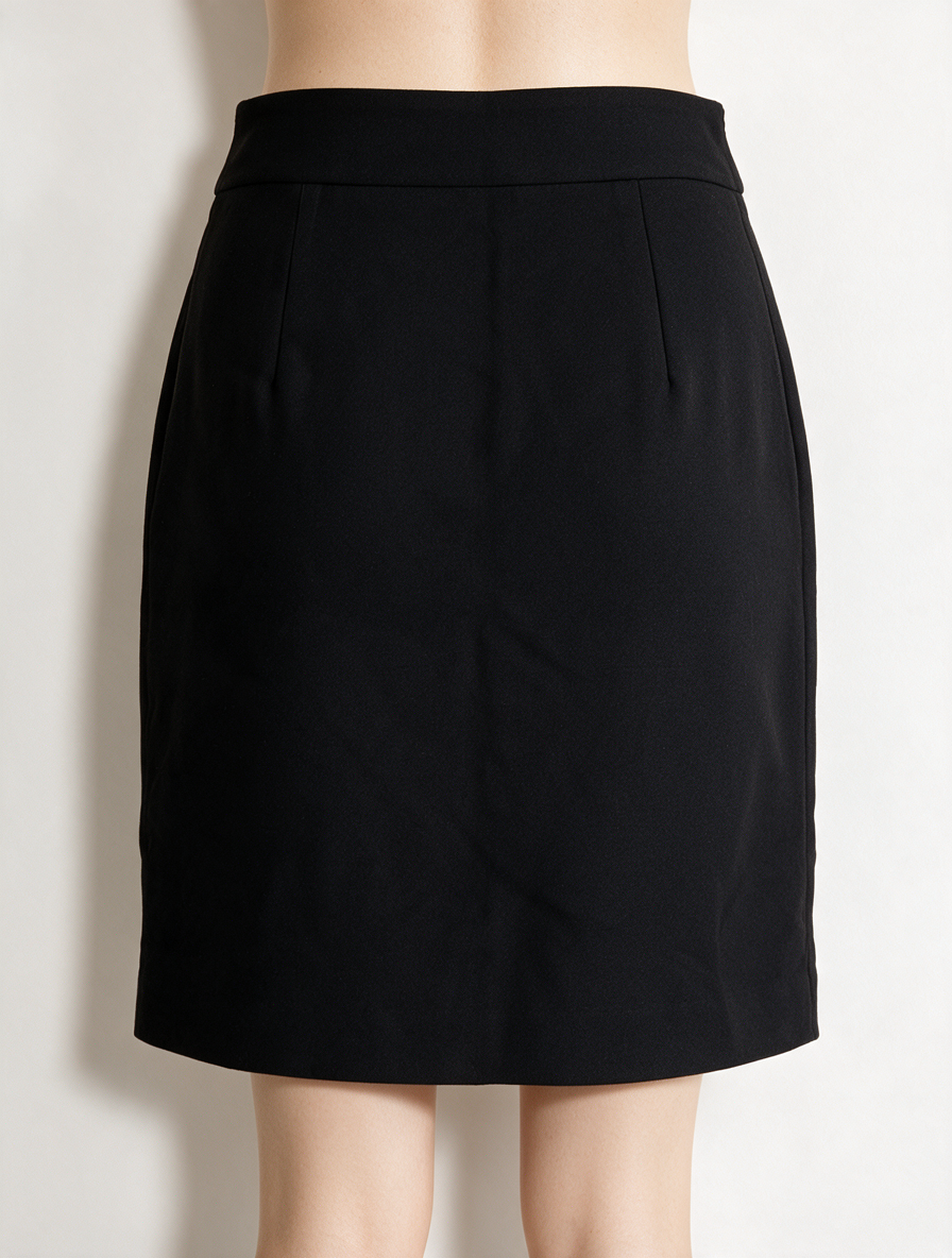 Maje - Rok - zwart, asymmetrische overslag, knoopdetails - L