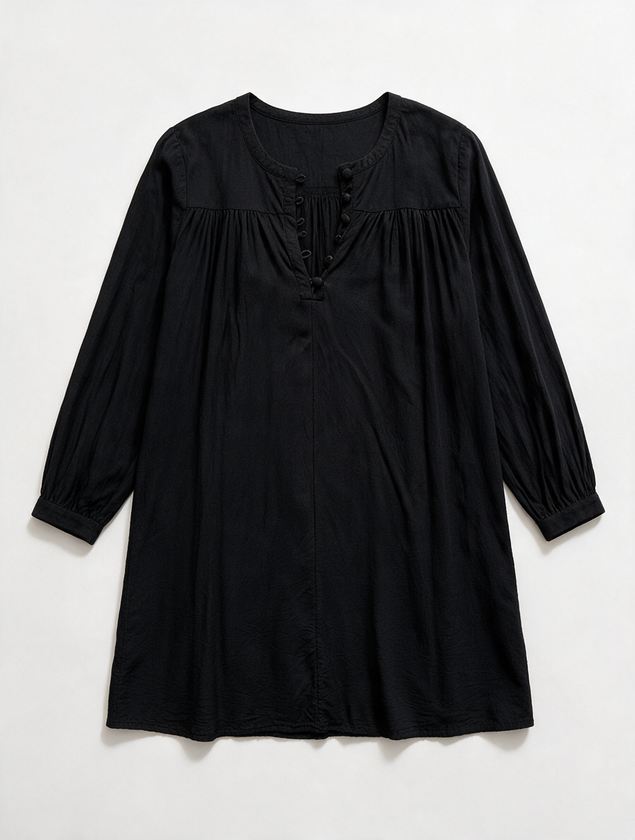 & Other Stories - Tuniek - zwart, V-hals, knoopsluiting - XS