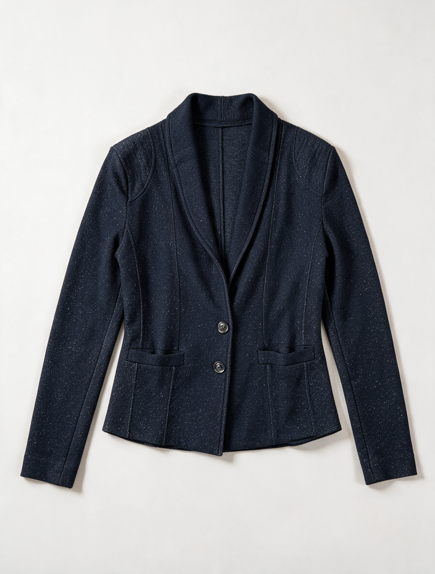 Claudia Sträter - Blazer - donkerblauw, tweeknoopsluiting, getailleerd model - XL