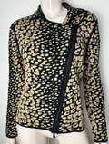 Claudia Sträter - Vest - dierenprint, beige en zwart, asymmetrische ritssluiting - M