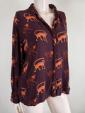 Fabienne Chapot - Blouse - dierenprint, bordeaux/oranje, lange mouwen - XL