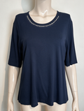 RABE - Blouse - blauw, ronde hals - L