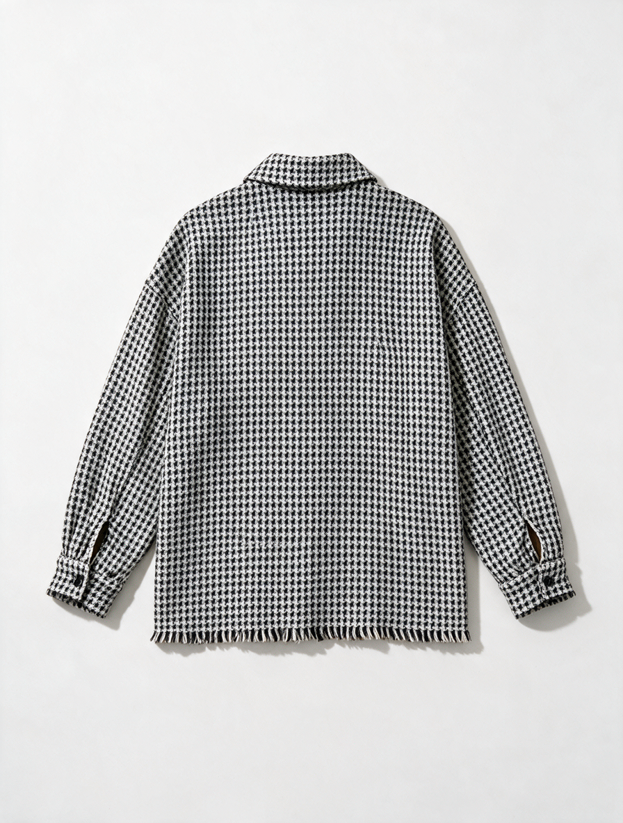 ZARA - Jas - pied-de-poule, oversized pasvorm, knoopsluiting - M