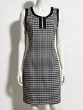 Caroline Biss - Jurk - zwart-wit geruit, mouwloos, ritssluiting voor - L