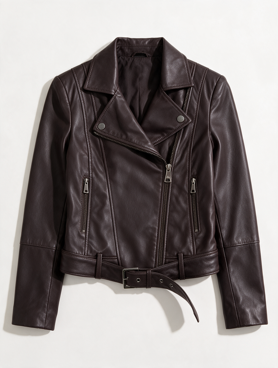 Ted Baker - Jasje - paars, asymmetrische ritssluiting, riem in taille - XS