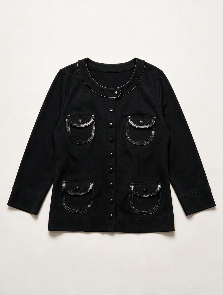 Gerard Darel - Blazer - zwart, ronde hals, knoopsluiting - L