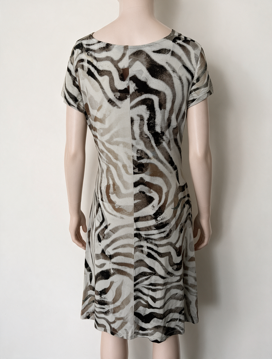 Javier Simorra - Jurk - dierenprint, wikkellook, V-hals - M