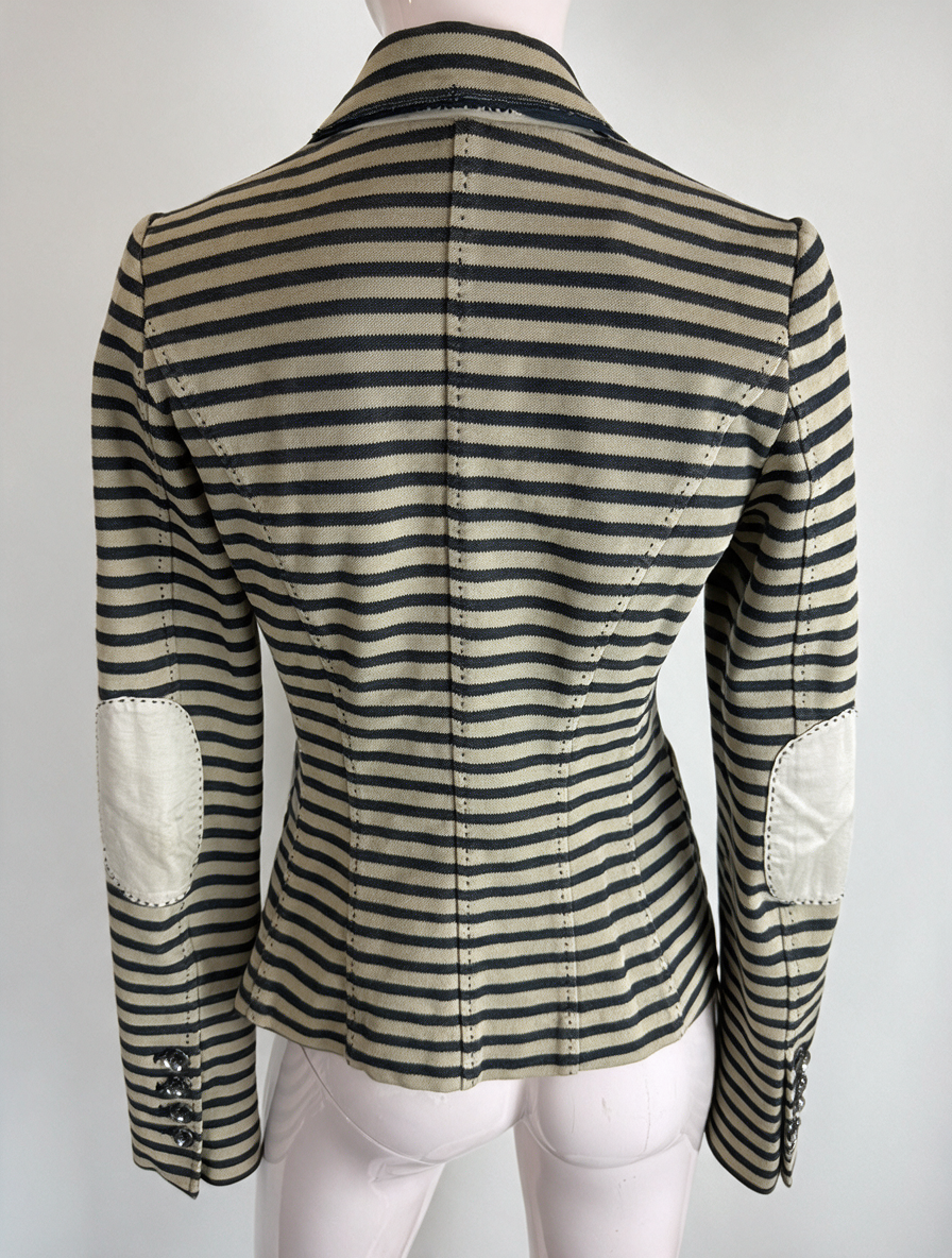 Blonde No.8 - Blazer - gestreept, beige en blauw, drie knopen - S