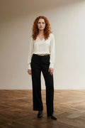 Full body view of the model wearing Seventy Pantalon maat IT 42 (NL 36) Zwart
