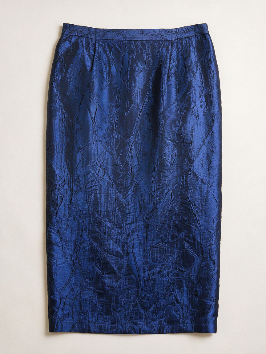 Creation Atelier GS - Rok - kobaltblauw, glanzend, elastische taille - XL