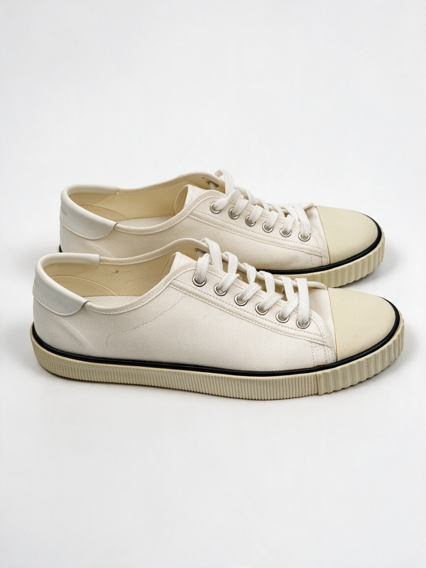 CELINE - Sneakers - wit, canvas, vetersluiting - 38