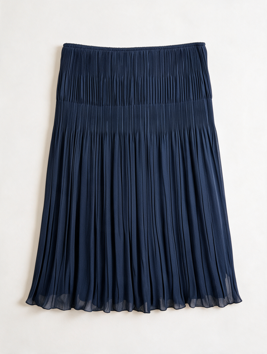 SOMMERMANN - Rok - blauw, geplooid/plissé, elastische tailleband - XL