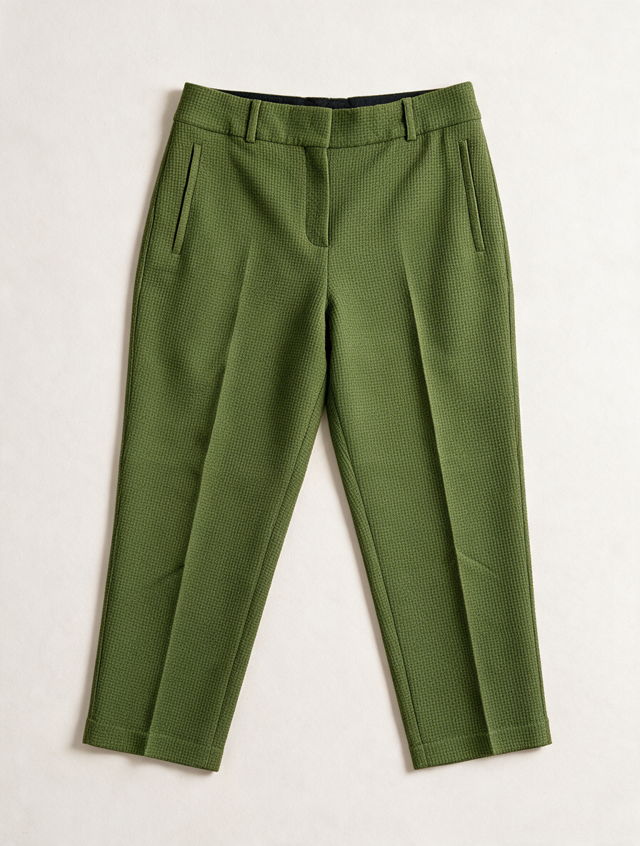 VANILIA - Broek - groen, chino model, wafelstructuur - XL