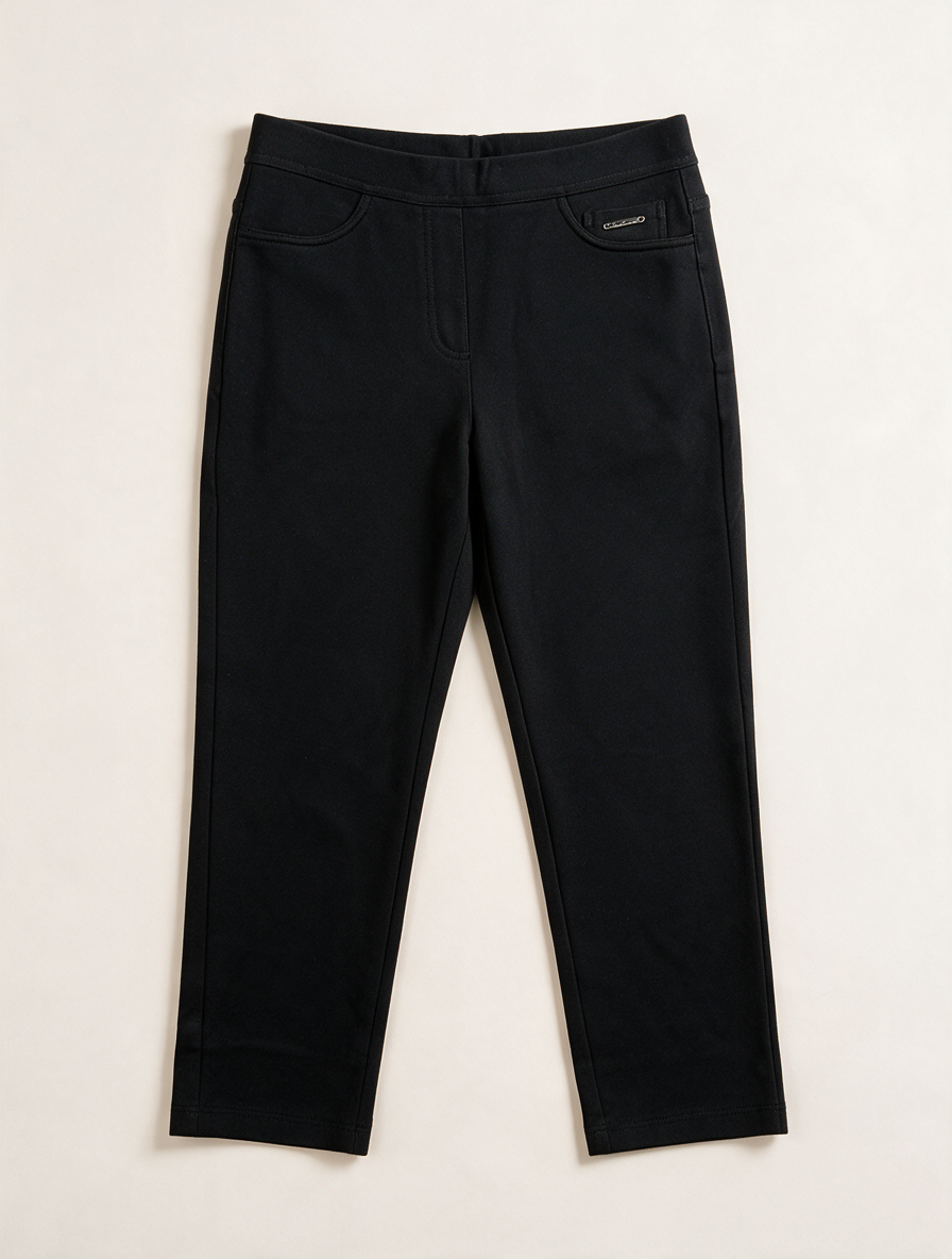 Toni Dress - Broek - zwart, rechte pijp, elastische tailleband - XL