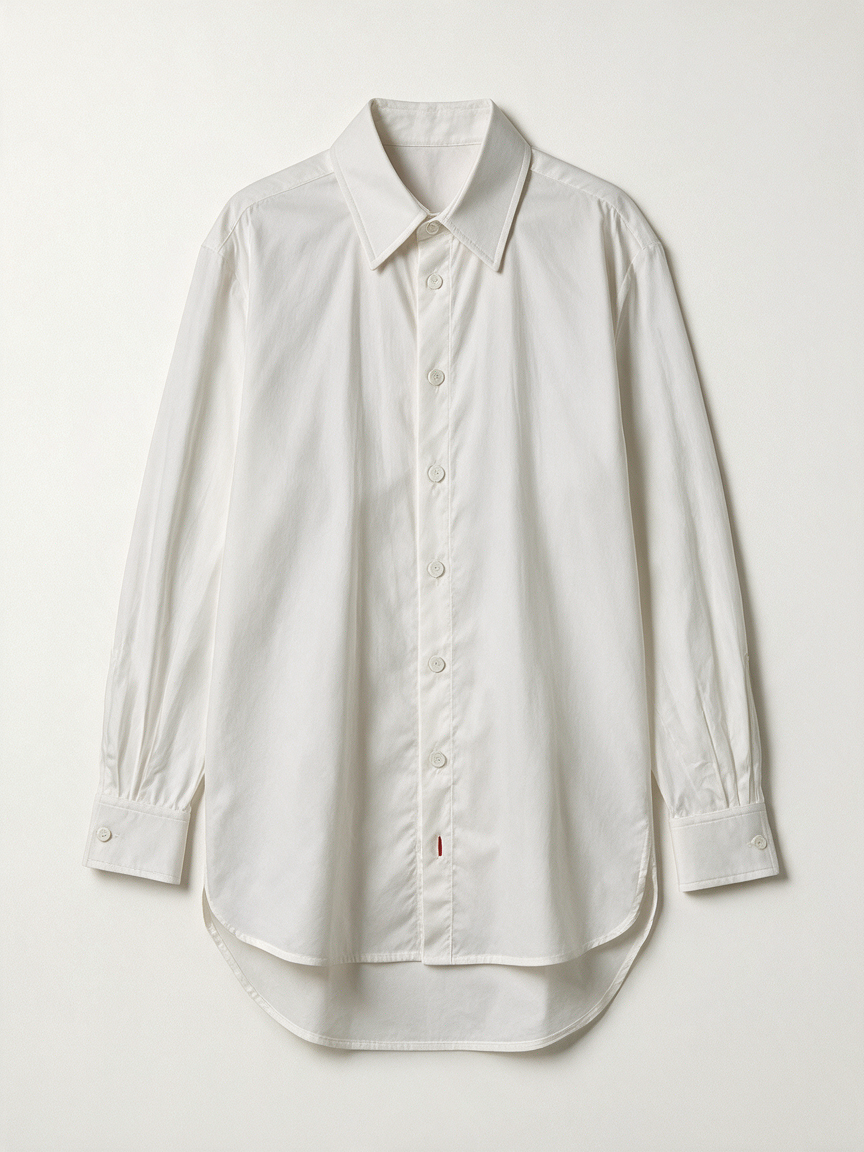 ZARA - Blouse - wit, klassieke kraag, knoopsluiting - M