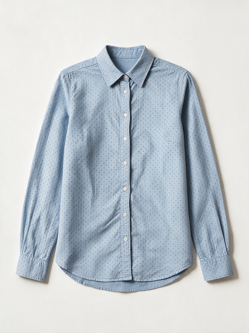 Christian Berg ESSENTIALS - Blouse - blauw, stippenpatroon, knoopsluiting - M