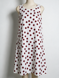 XOX - Jurk - wit met rode polkadots, mouwloos, striksluiting in de nek - M