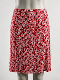 ZILCH - Rok - rood, bladprint, knielengte - XS