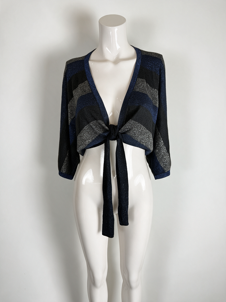 Yes or N0 - Bolero - horizontale strepen, V-hals, glitter - XL