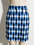 Vintage Chic for Topvintage - Rok - grafische ovaalprint, blauw-wit, boven de knie - S