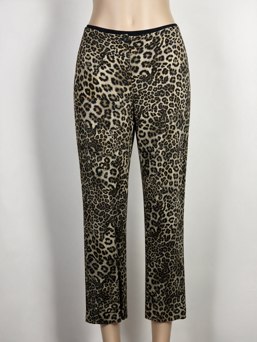 Marc Cain - Broek - luipaardprint, hoge taille, rechte pijpen - M
