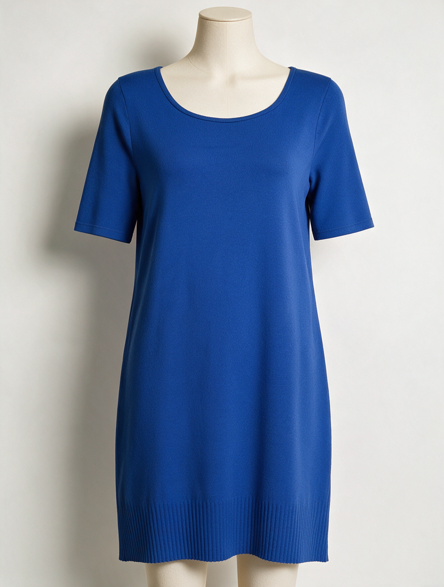LIZZY & COCO - Jurk - blauw, korte mouw, ronde hals