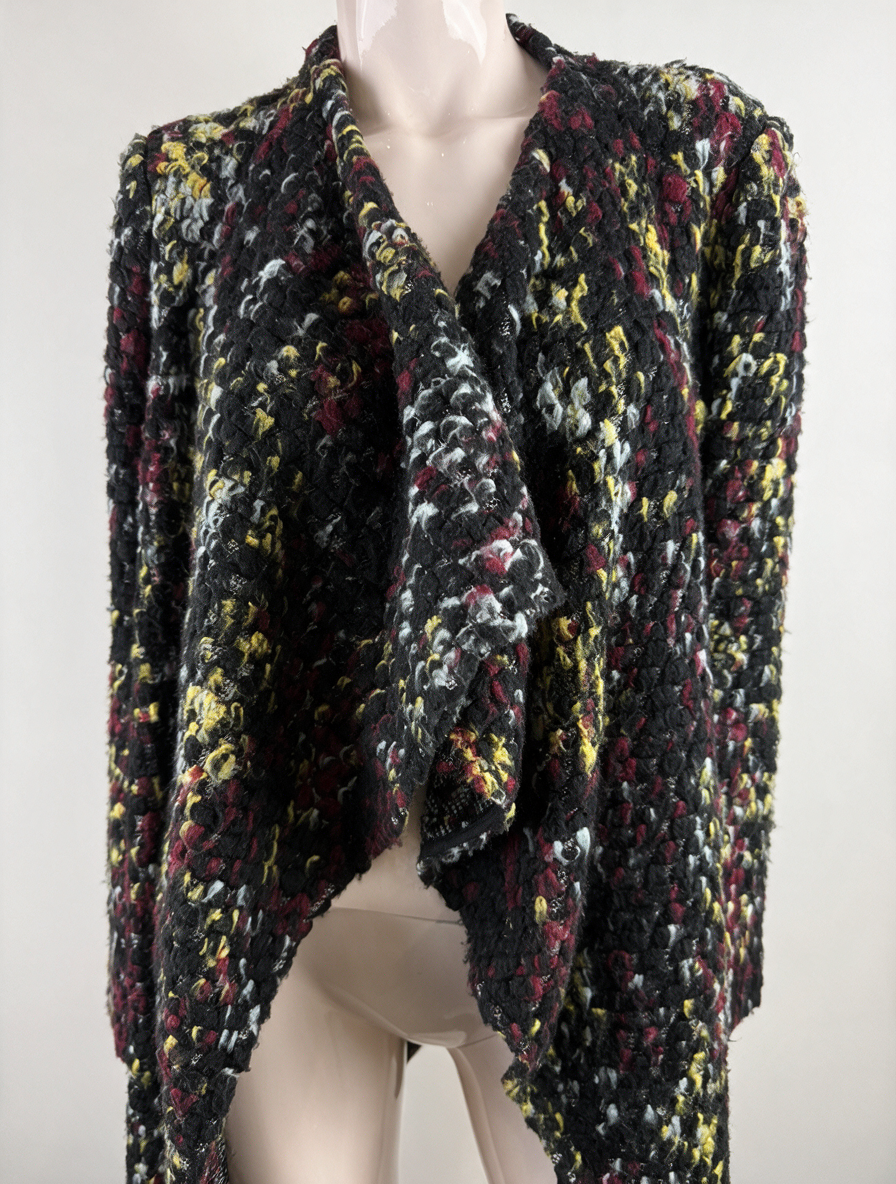 ba&sh - Vest - grofgebreid, openvallend model, meerkleurig patroon - L