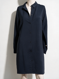 ZUSSS - Jurk - donkerblauw, overhemdjurk, lange mouwen - S