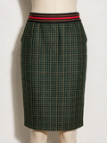 HAMPTON BAYS - Rok - geruit groen-zwart, elastische tailleband, ritssluiting achter - S