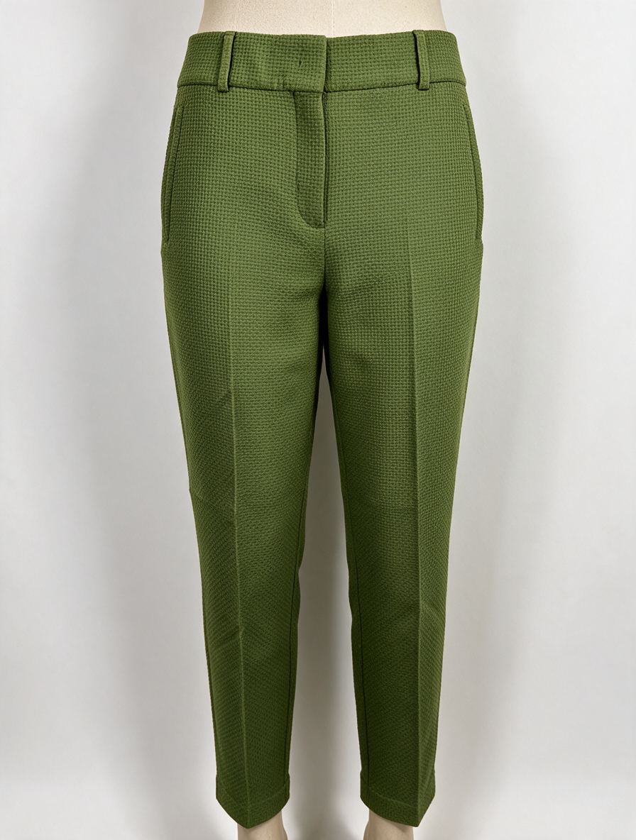 VANILIA - Broek - groen, chino model, wafelstructuur - XL