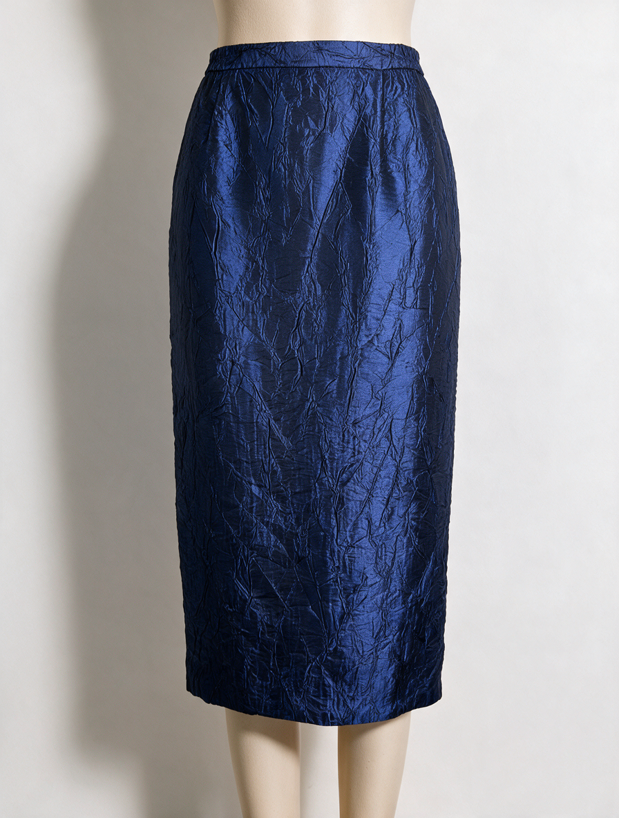 Creation Atelier GS - Rok - kobaltblauw, glanzend, elastische taille - XL