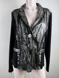 AIRFIELD - Blazer - zwart, metallic zilveren accenten, abstract patroon - XL