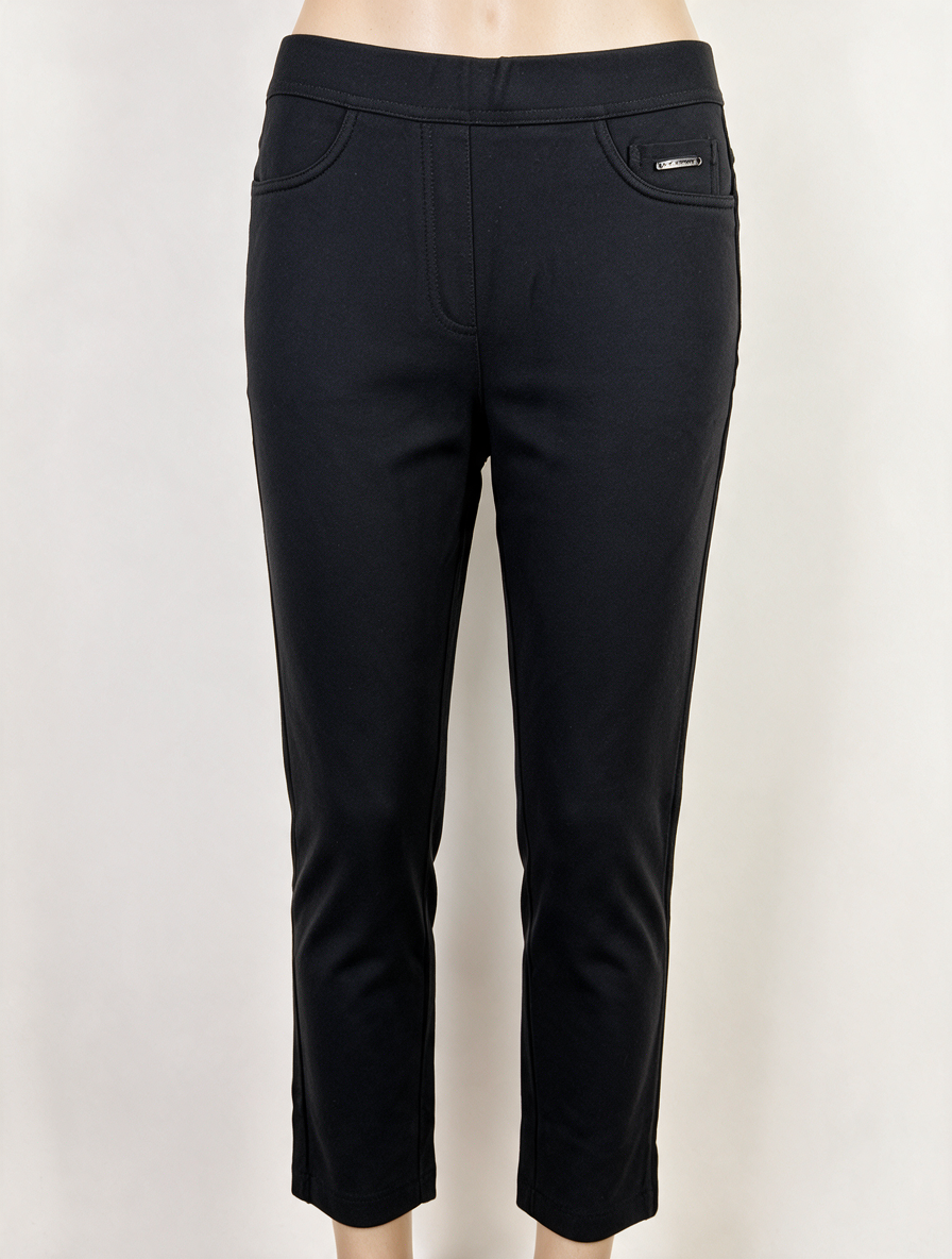 Toni Dress - Broek - zwart, rechte pijp, elastische tailleband - XL